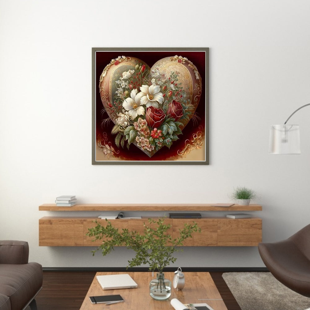 Love Flowers - Full 11CT Stamped Cross Stitch 50x50CM - Yishu