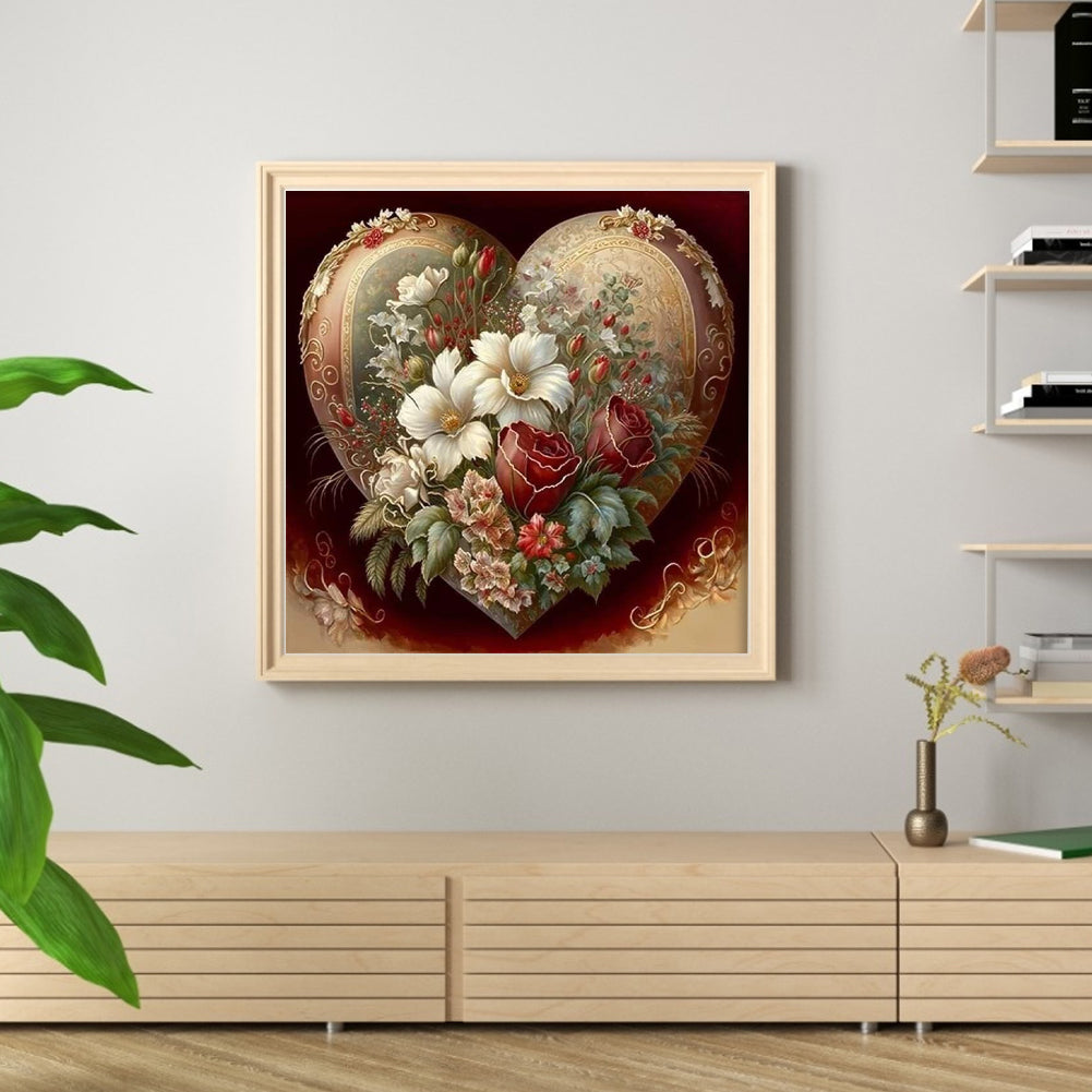 Love Flowers - Full 11CT Stamped Cross Stitch 50x50CM - Yishu