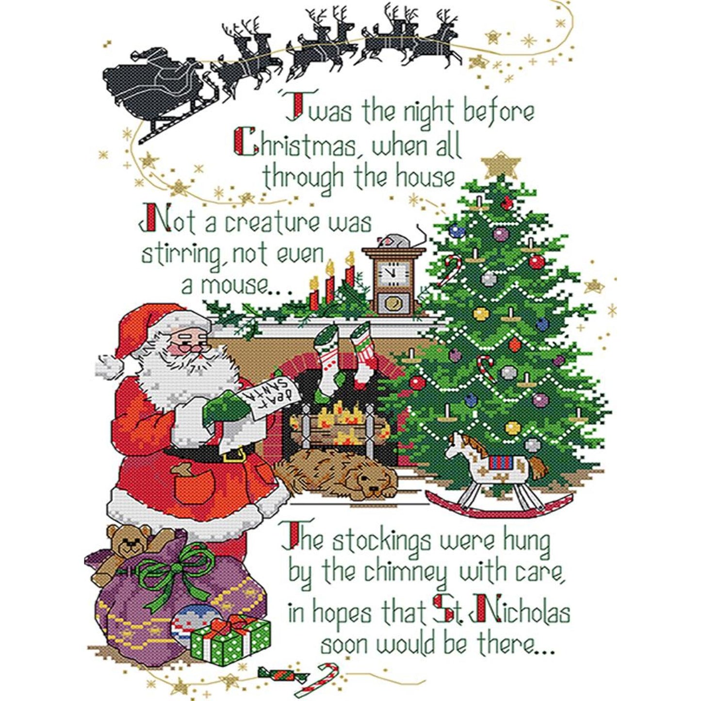 Merry Christmas - Partial 14CT Stamped Cross Stitch 32x45CM - Joy Sunday Backstitch
