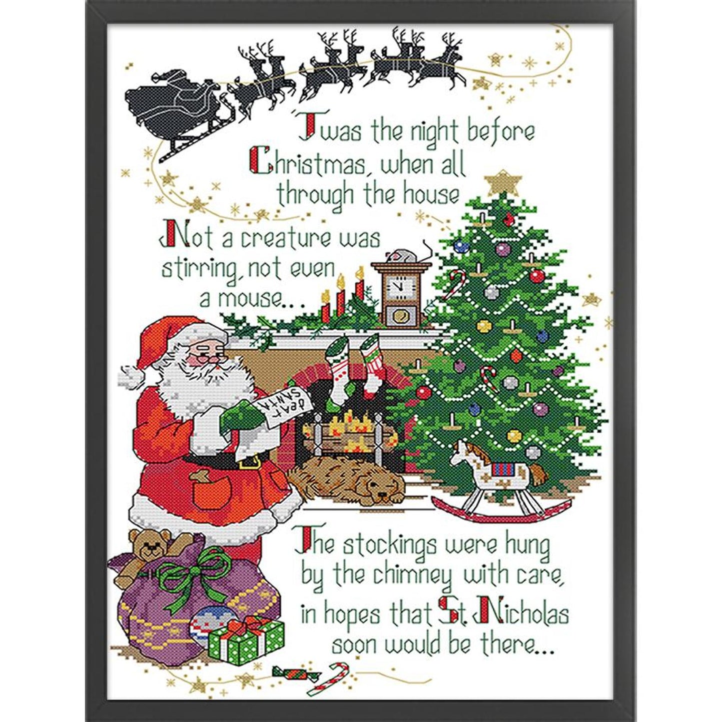 Merry Christmas - Partial 14CT Stamped Cross Stitch 32x45CM - Joy Sunday Backstitch