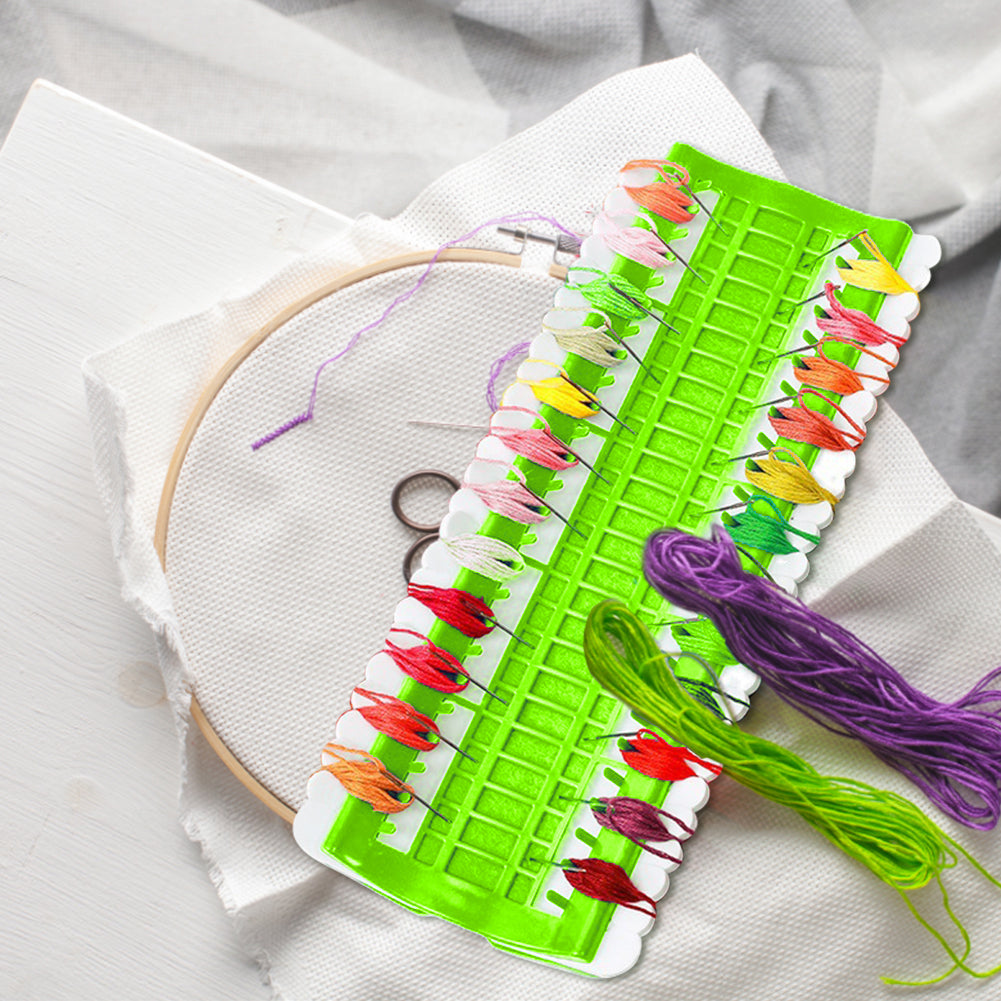 50-Position Floss Organizer Cross Stitch Embroidery Thread Organizer (Green)