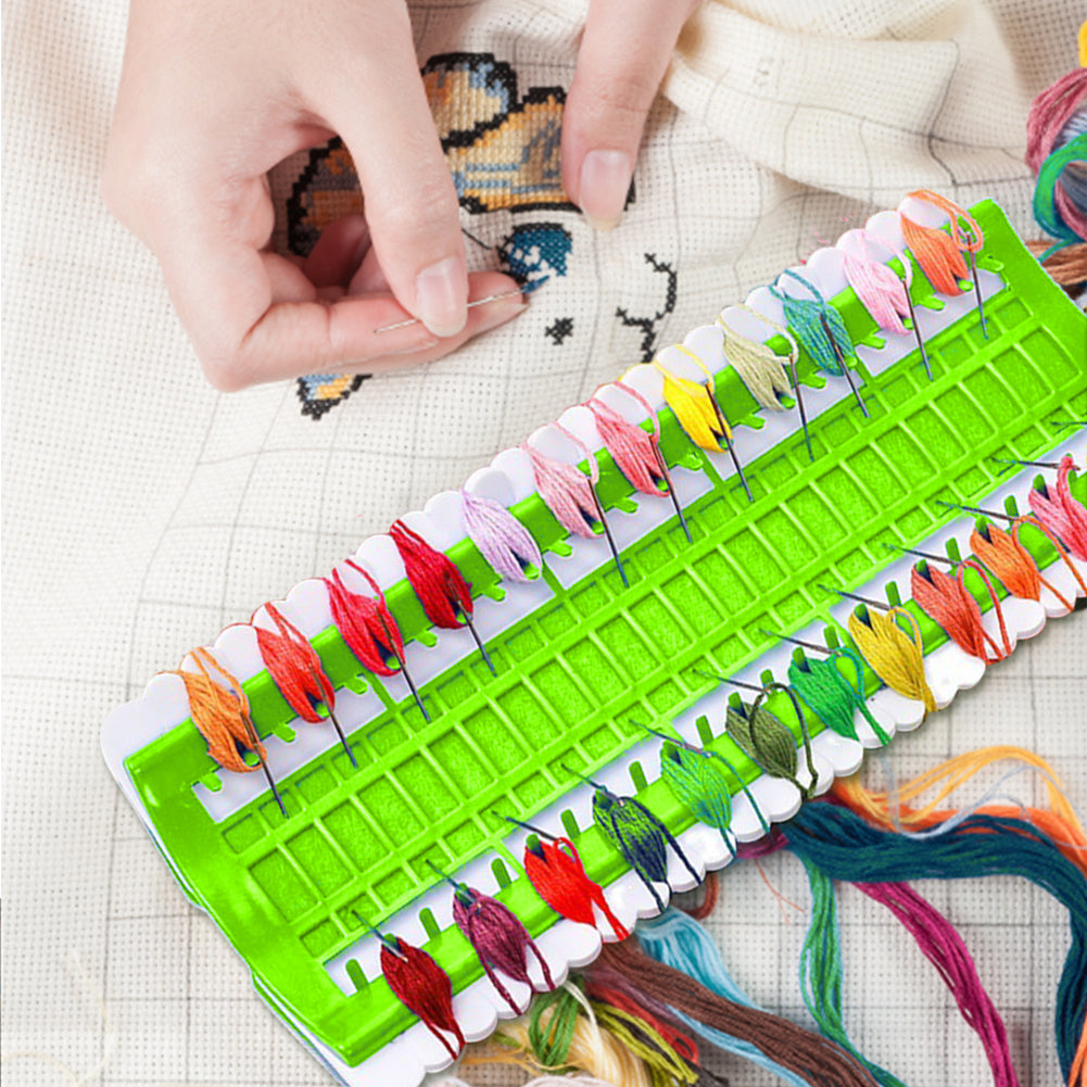 50-Position Floss Organizer Cross Stitch Embroidery Thread Organizer (Green)