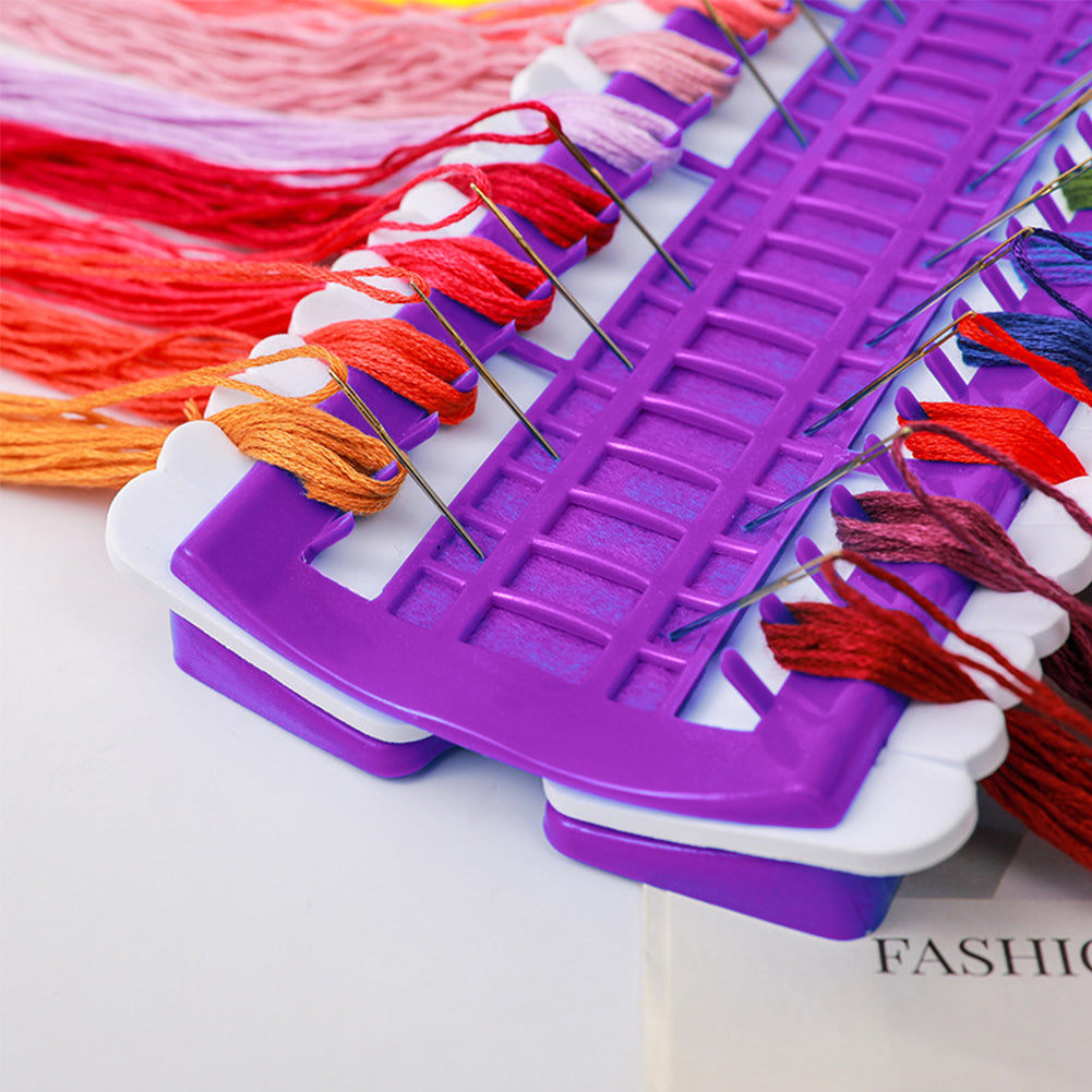 50-Position Floss Organizer Cross Stitch Embroidery Thread Organizer (Purple)