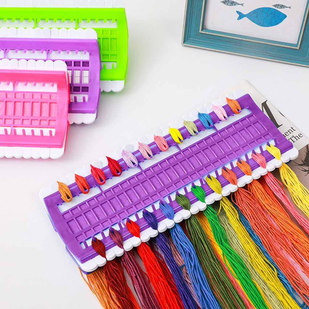50-Position Floss Organizer Cross Stitch Embroidery Thread Organizer (Purple)
