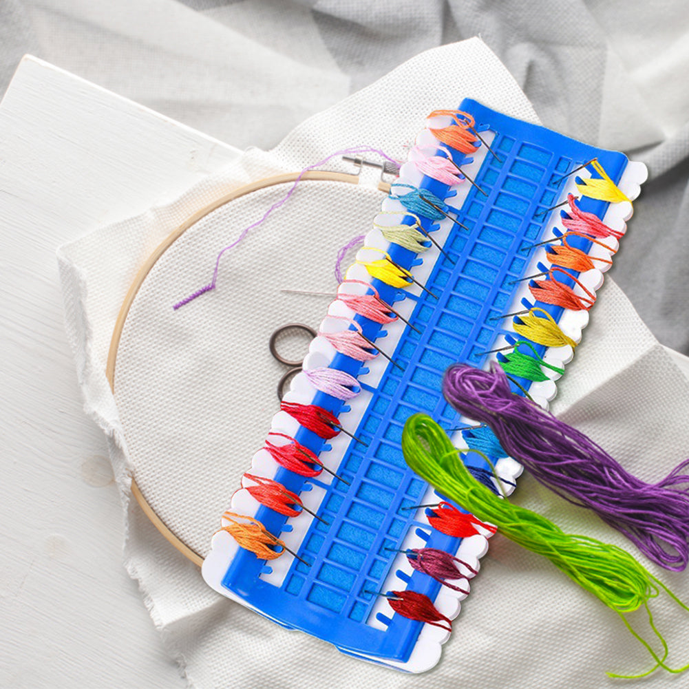 50-Position Floss Organizer Cross Stitch Embroidery Thread Organizer (Blue)
