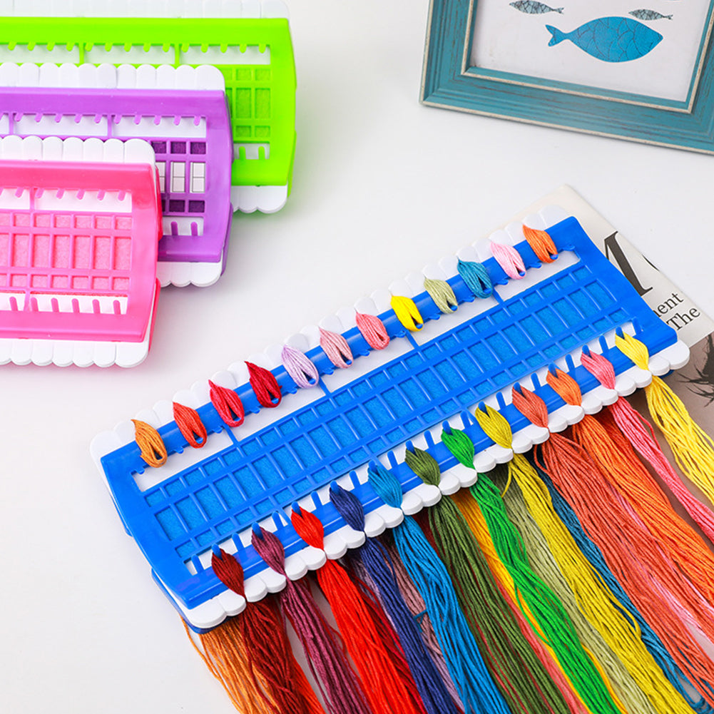 50-Position Floss Organizer Cross Stitch Embroidery Thread Organizer (Blue)