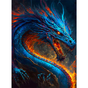 Western Blue Dragon 45*60CM(Canvas) Full Square Drill Diamond Painting