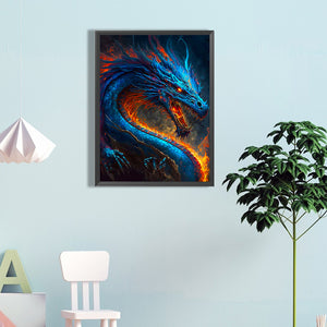 Western Blue Dragon 45*60CM(Canvas) Full Square Drill Diamond Painting