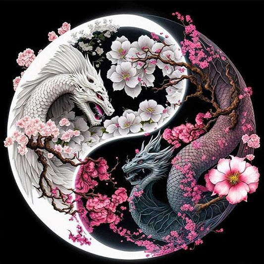 Tai Chi Diagram - Dragon - Full 11CT Stamped Cross Stitch 40x40CM - Huacan