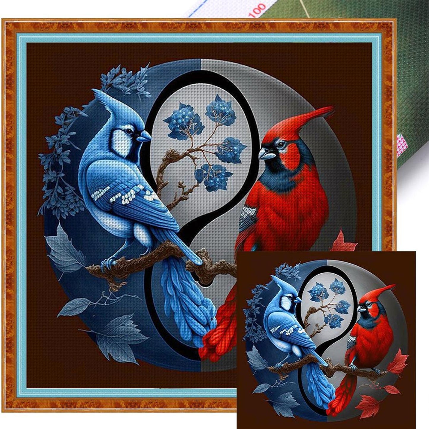 Tai Chi Diagram - Bird - Full 11CT Stamped Cross Stitch 40x40CM - Huacan