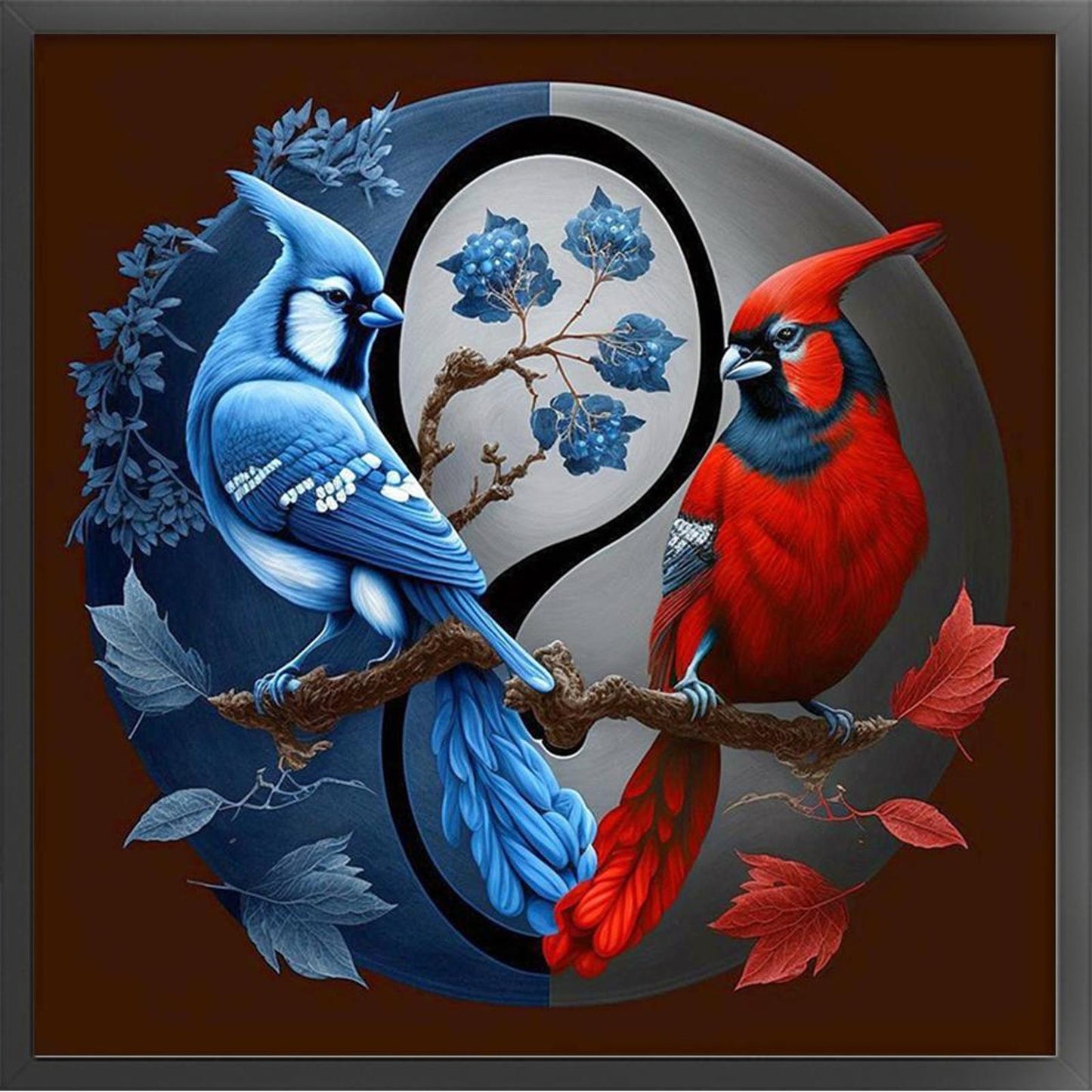 Tai Chi Diagram - Bird - Full 11CT Stamped Cross Stitch 40x40CM - Huacan
