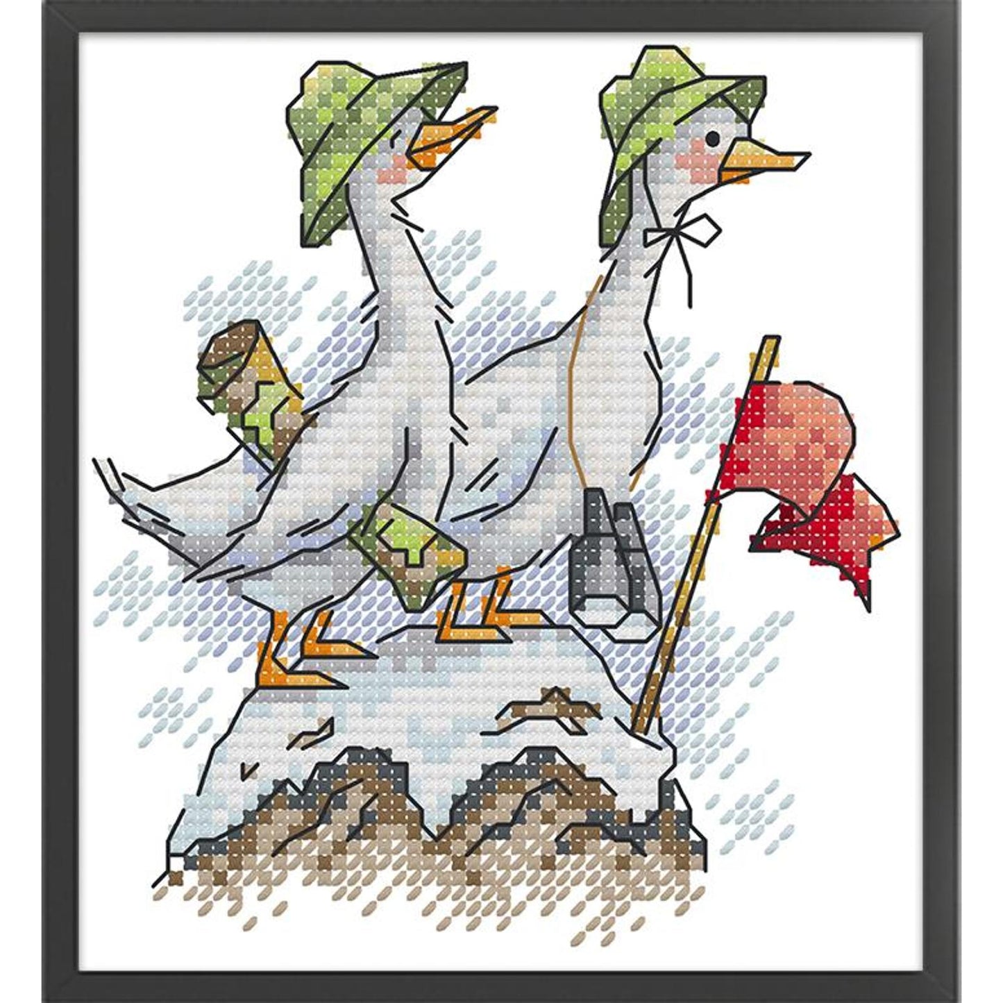 Reaching The Summit - Partial 14CT Stamped Cross Stitch 15x16CM - Joy Sunday Backstitch