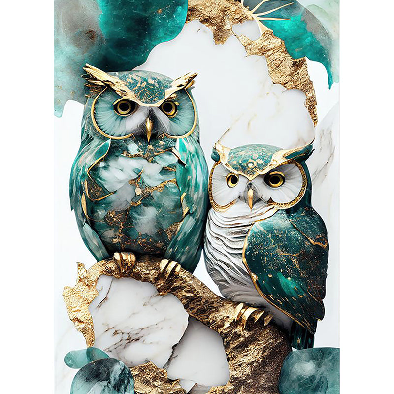 Marble Pattern Owl - Full 11CT Stamped Cross Stitch 40x50CM - Jinlei