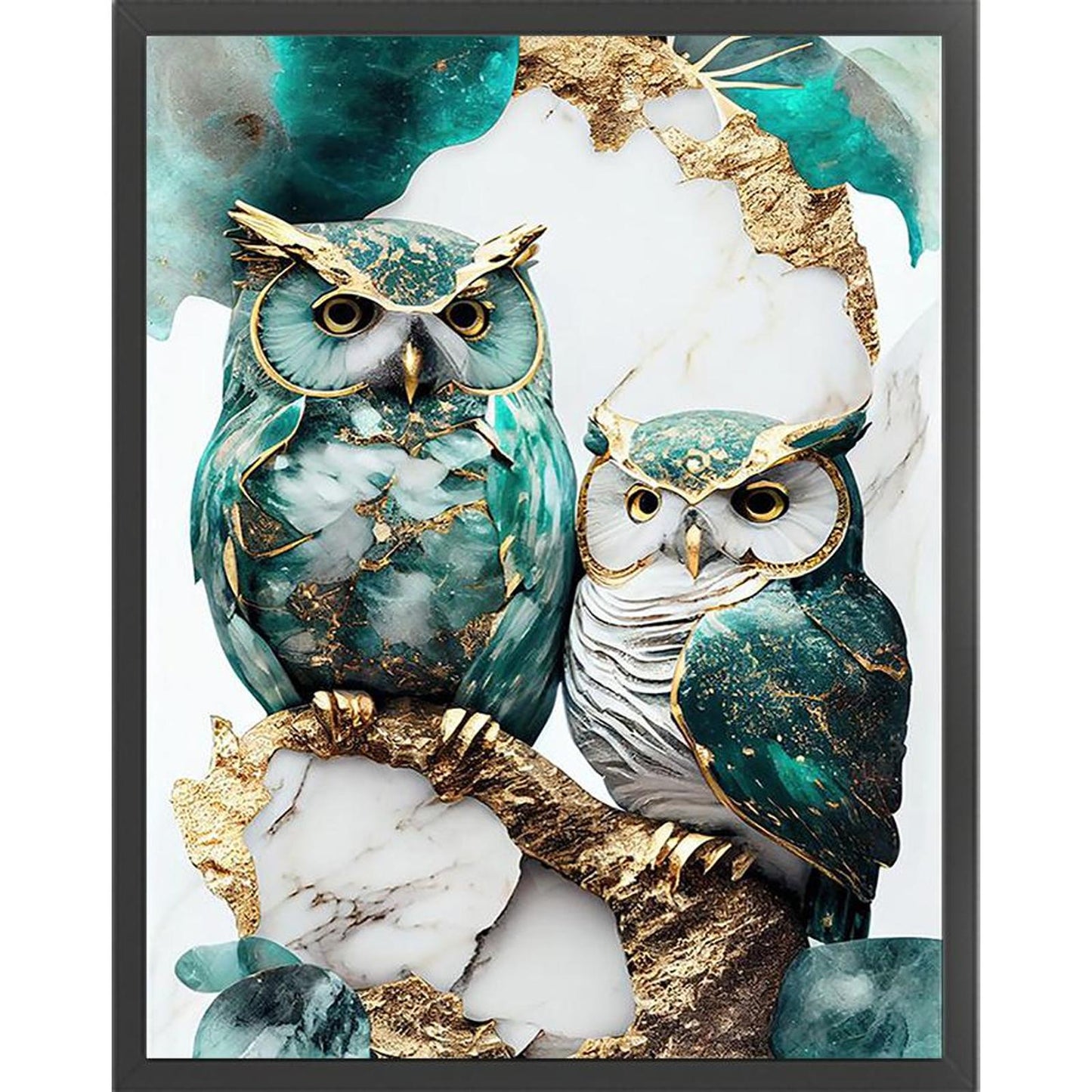 Marble Pattern Owl - Full 11CT Stamped Cross Stitch 40x50CM - Jinlei