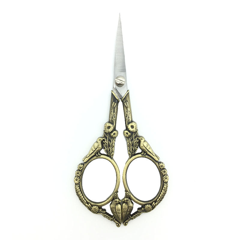 Retro Cross Stitch Scissors Stainless Steel Tailor Sewing Scissors (Bronze)