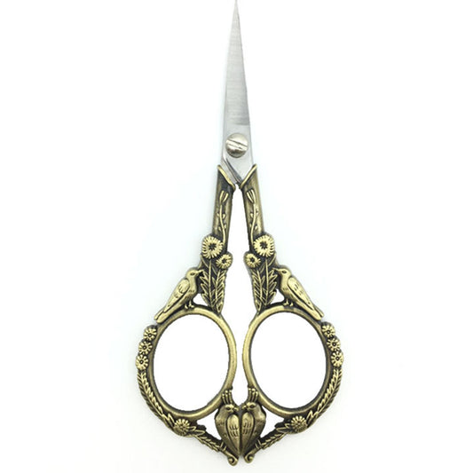 Retro Cross Stitch Scissors Stainless Steel Tailor Sewing Scissors (Bronze)