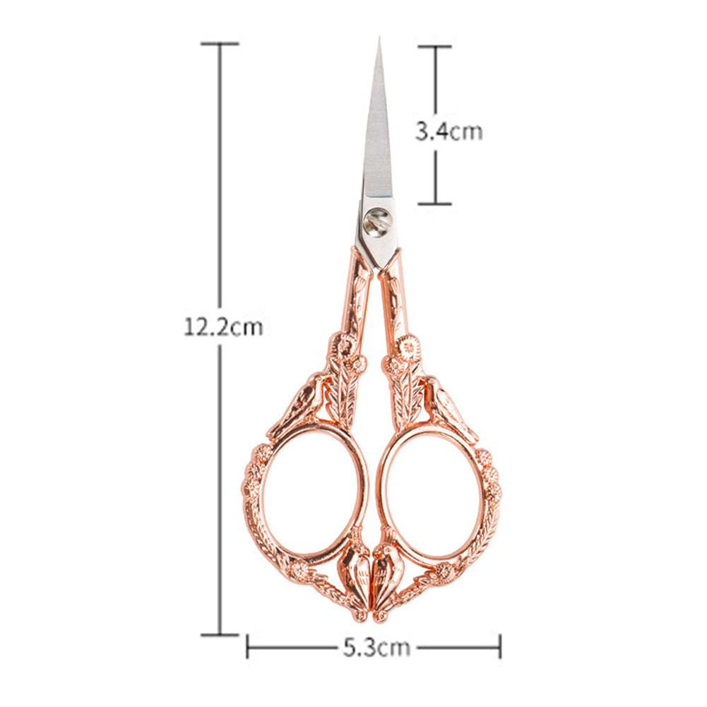 Retro Cross Stitch Scissors Stainless Steel Tailor Sewing Scissors (Rose Gold)