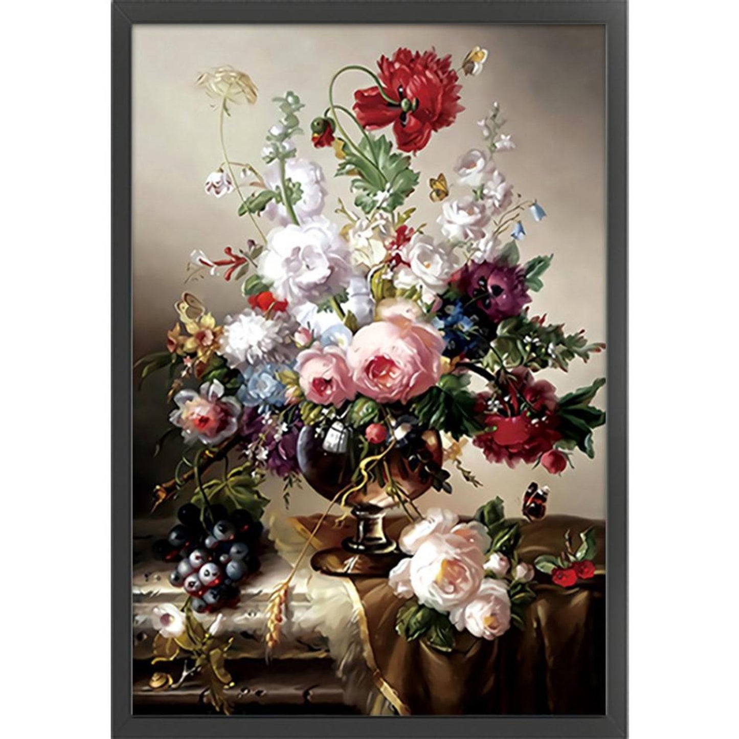 Flowers In Full Bloom - Full 11CT Stamped Cross Stitch 50x68CM - Band Silk Thread