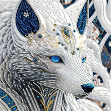 Load image into Gallery viewer, White Wolf Profile 30*30CM(Canvas) Partial Special Shaped Drill Diamond Painting
