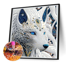 Load image into Gallery viewer, White Wolf Profile 30*30CM(Canvas) Partial Special Shaped Drill Diamond Painting
