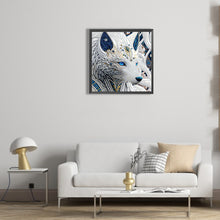 Load image into Gallery viewer, White Wolf Profile 30*30CM(Canvas) Partial Special Shaped Drill Diamond Painting
