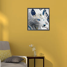 Load image into Gallery viewer, White Wolf Profile 30*30CM(Canvas) Partial Special Shaped Drill Diamond Painting
