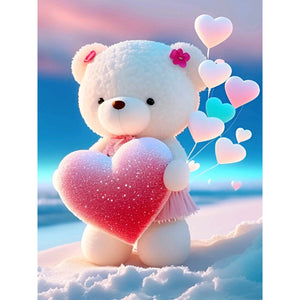 Beach Bear 30*40CM(Canvas) Full Round Drill Diamond Painting