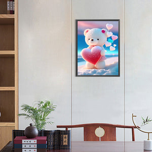 Beach Bear 30*40CM(Canvas) Full Round Drill Diamond Painting