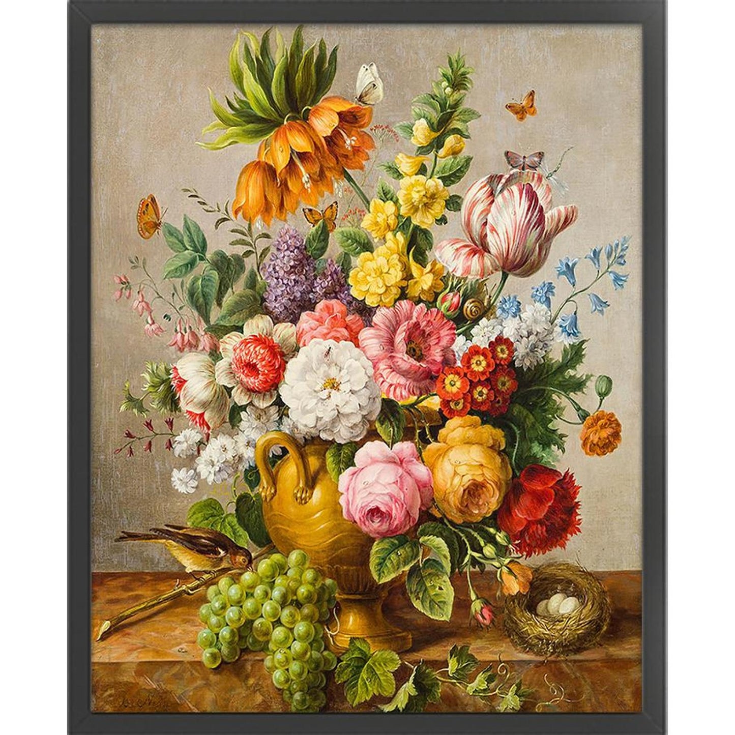 Peony Vase - Full 11CT Stamped Cross Stitch 40x50CM - Huacan