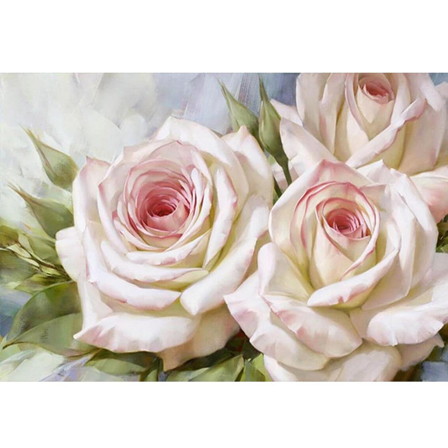 White Rose - Full 11CT Stamped Cross Stitch 45x30CM - Huacan