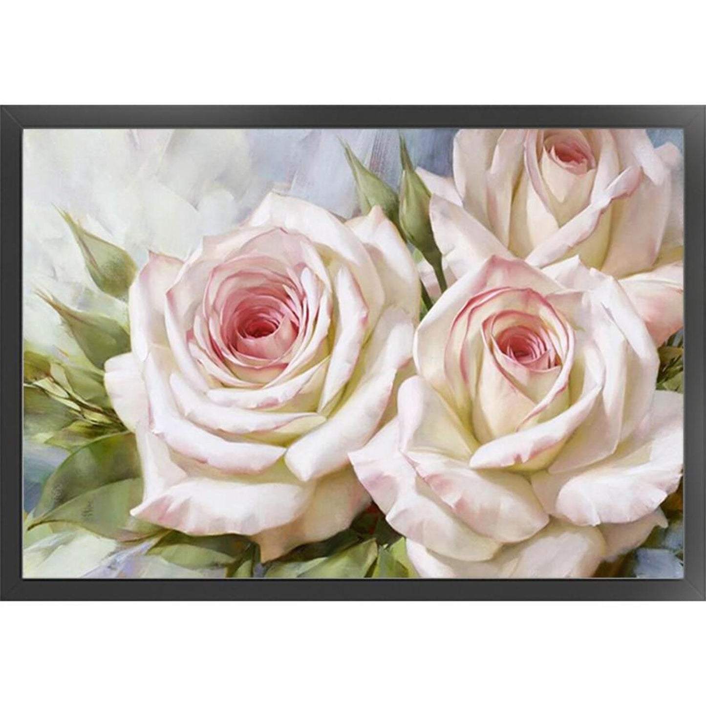 White Rose - Full 11CT Stamped Cross Stitch 45x30CM - Huacan
