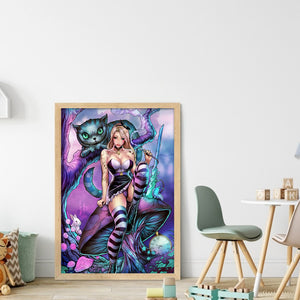 Yishu - Sexy Alice - 50*70CM 11CT 3 Stamped Cross Stitch