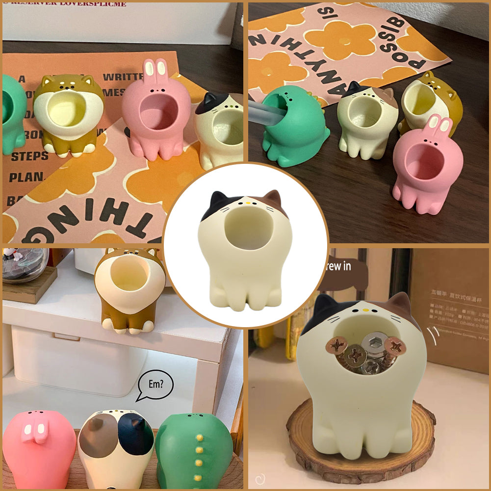 Desktop Organizer Box Cute Pen Holder for DIY Needlework Quilting (Three-Haired)