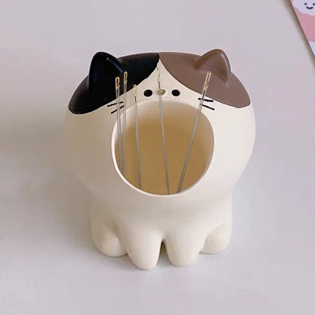 Desktop Organizer Box Cute Pen Holder for DIY Needlework Quilting (Three-Haired)