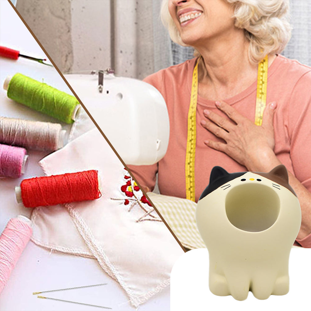 Desktop Organizer Box Cute Pen Holder for DIY Needlework Quilting (Three-Haired)