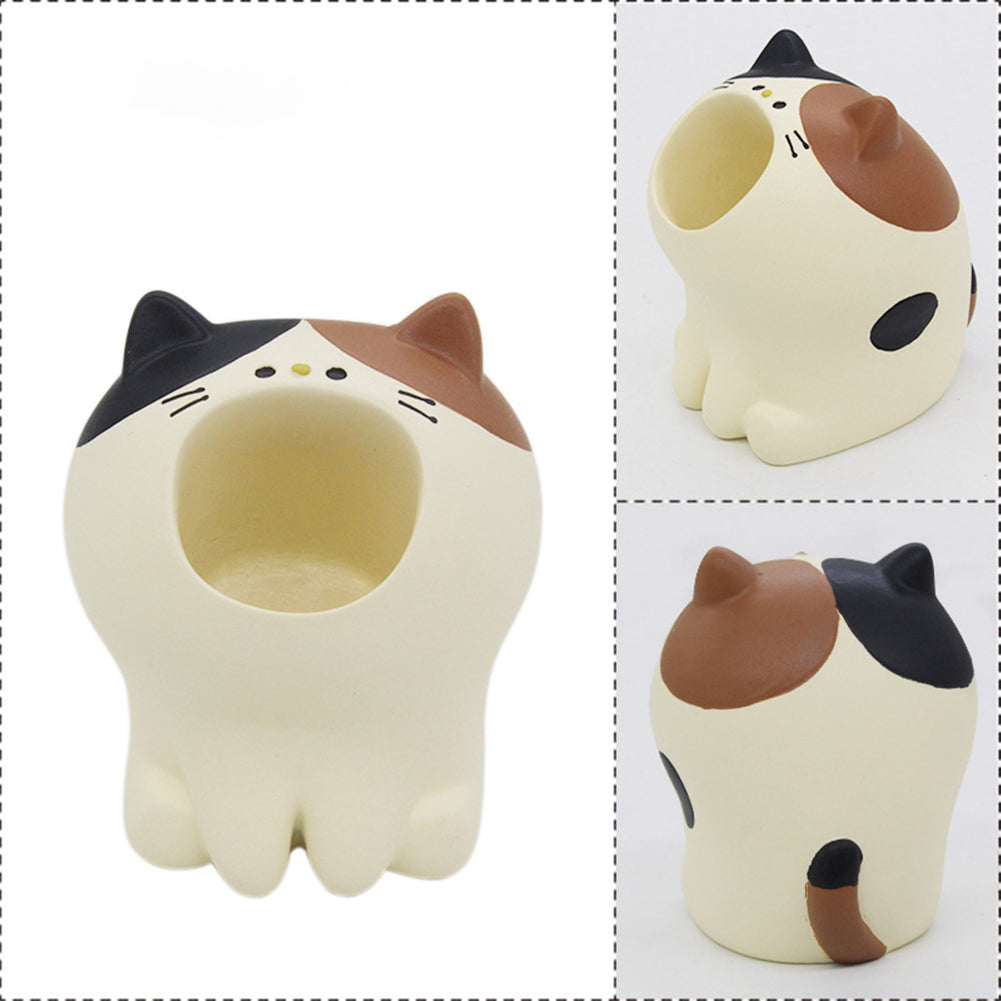 Desktop Organizer Box Cute Pen Holder for DIY Needlework Quilting (Three-Haired)