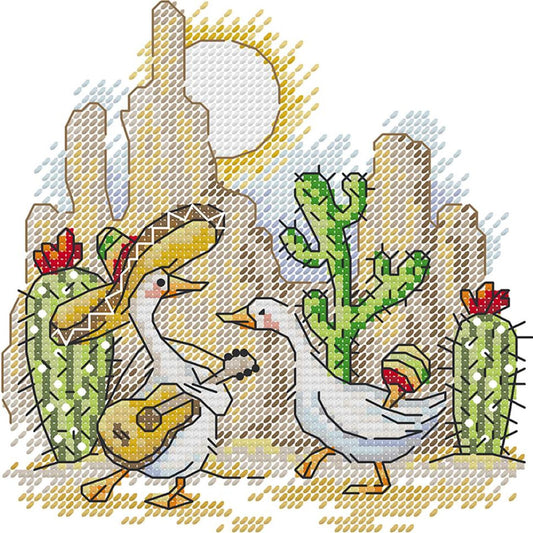 Rhythm Of Mexico - Partial 14CT Stamped Cross Stitch 17x17CM - Joy Sunday Backstitch
