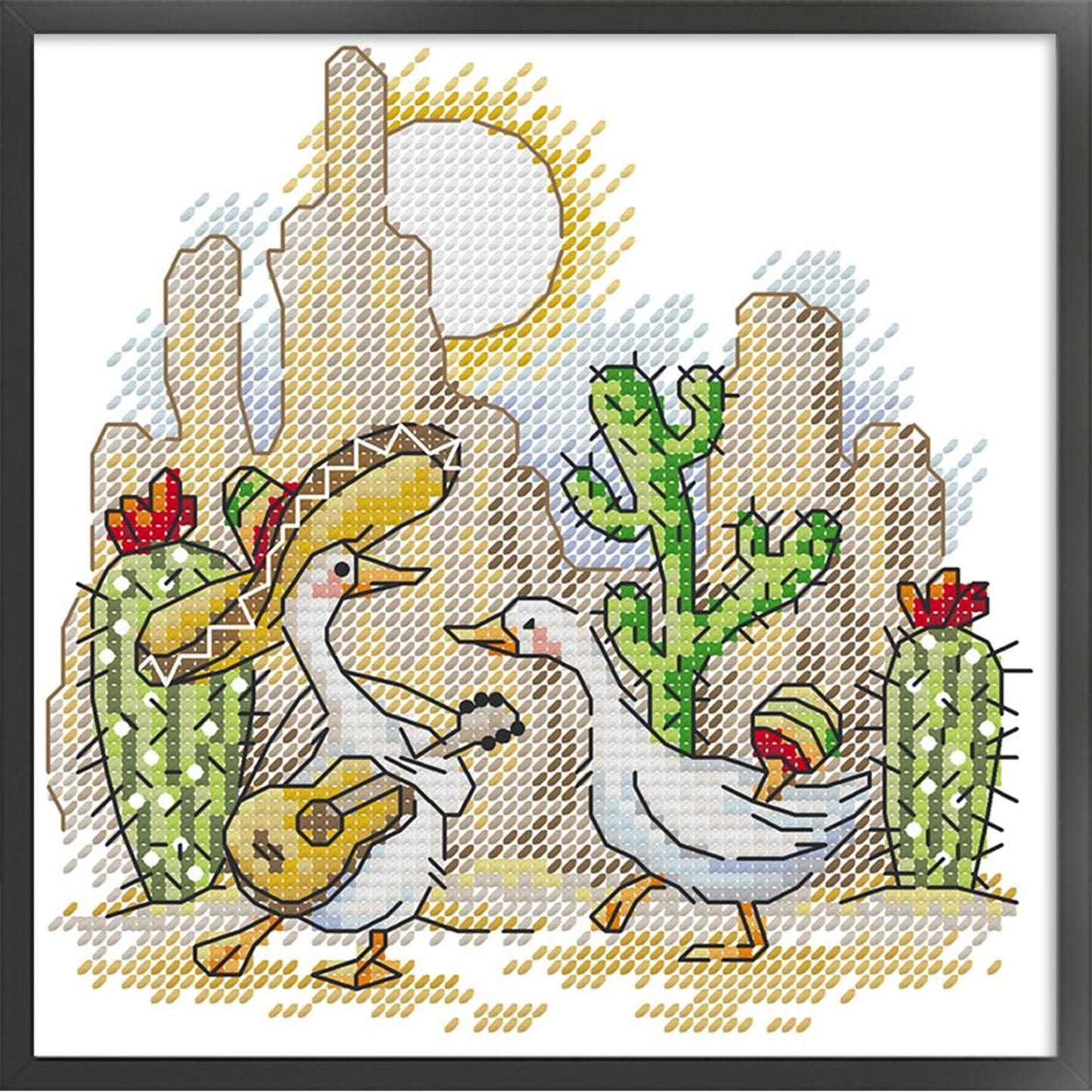 Rhythm Of Mexico - Partial 14CT Stamped Cross Stitch 17x17CM - Joy Sunday Backstitch