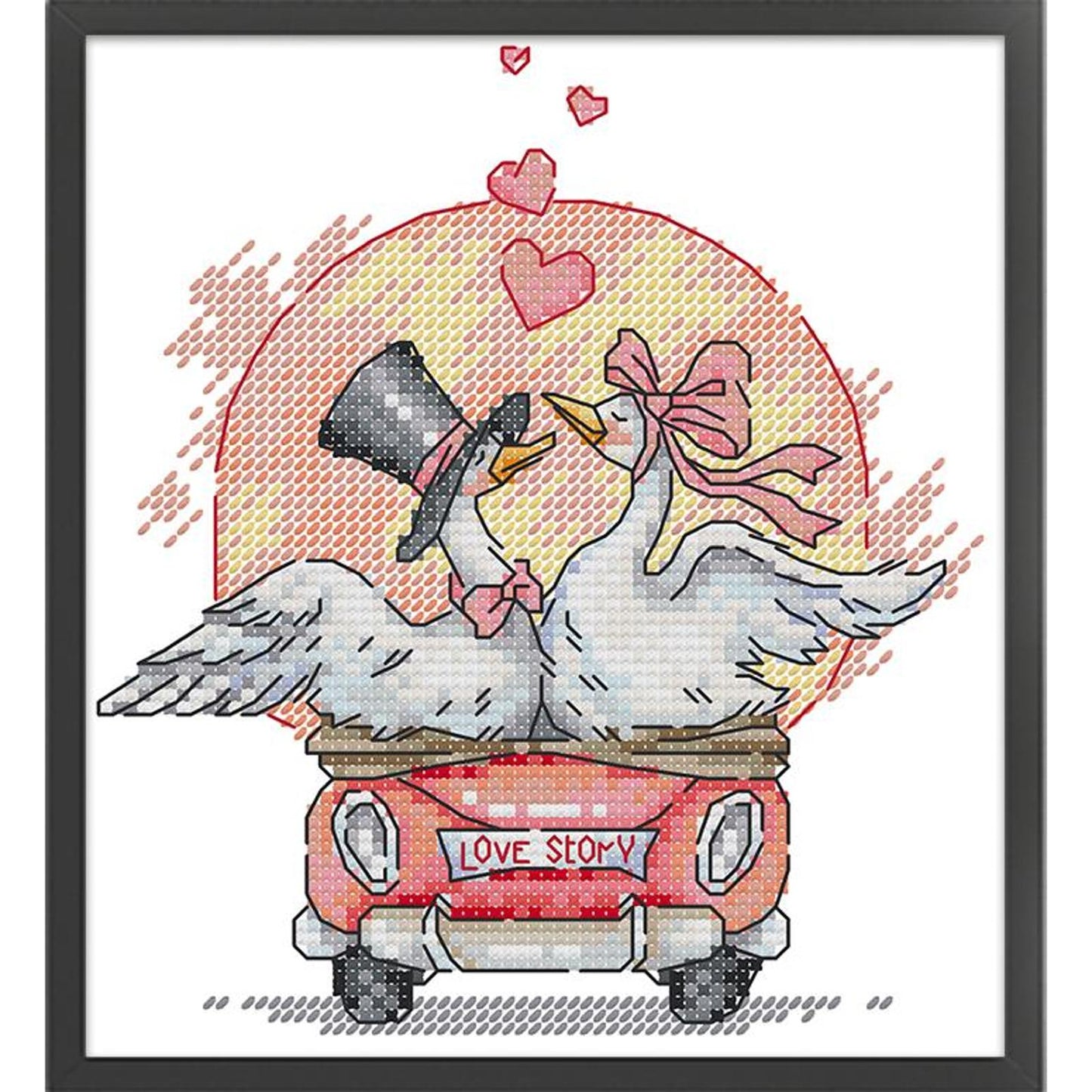 Walk With Love - Partial 14CT Stamped Cross Stitch 17x19CM - Joy Sunday Backstitch