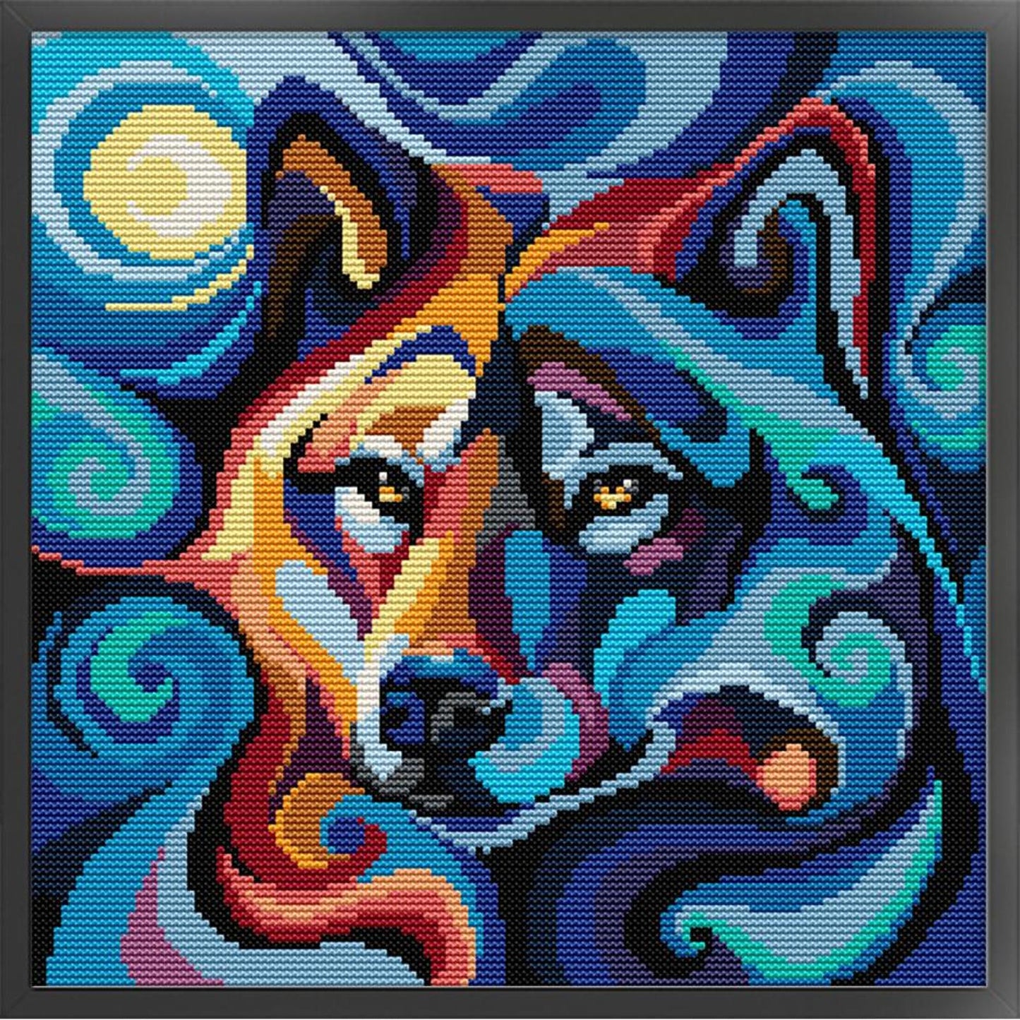 Bear Outing Under Moonlight - Full 14CT Stamped Cross Stitch 31x31CM - Joy Sunday