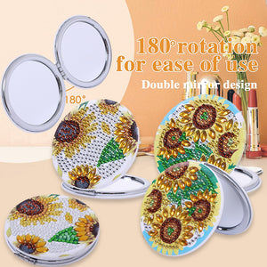 Sunflower Double Side DIY Diamond Painting Makeup Mirror for Girl (043)