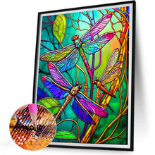 Load image into Gallery viewer, Dragonfly Glass Painting 30*40CM(Canvas) Full Round Drill Diamond Painting
