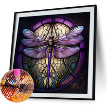 Load image into Gallery viewer, Dragonfly Round Glass Painting 35*35CM(Canvas) Full Round Drill Diamond Painting
