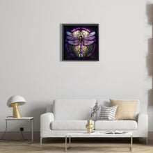 Load image into Gallery viewer, Dragonfly Round Glass Painting 35*35CM(Canvas) Full Round Drill Diamond Painting
