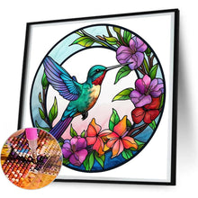 Load image into Gallery viewer, Hummingbird Glass Painting 30*30CM(Canvas) Full Round Drill Diamond Painting
