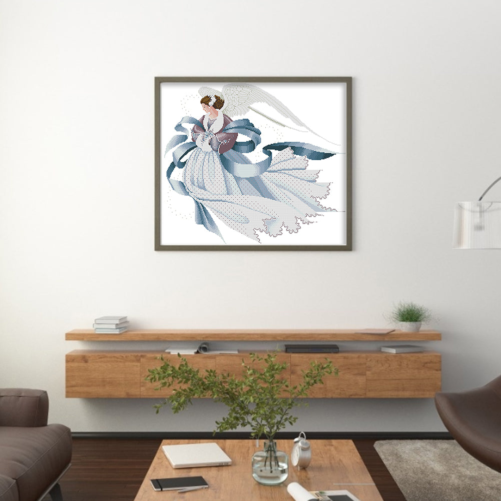 Angel - Partial 14CT Stamped Cross Stitch 57x50CM - Joy Sunday Backstitch
