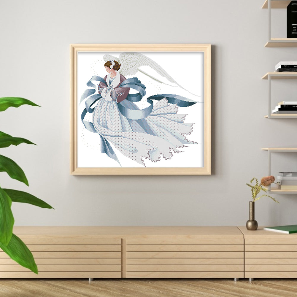 Angel - Partial 14CT Stamped Cross Stitch 57x50CM - Joy Sunday Backstitch
