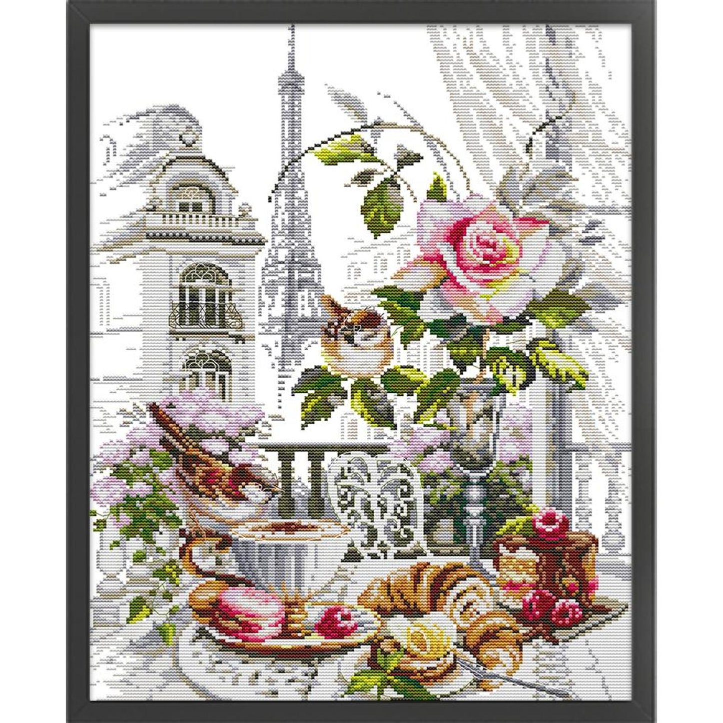 French Breakfast - Partial 14CT Stamped Cross Stitch 37x48CM - Joy Sunday Backstitch