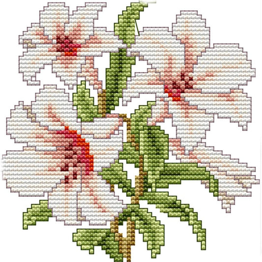 Flower Of Happiness - Partial 14CT Stamped Cross Stitch 17x17CM - Joy Sunday Backstitch