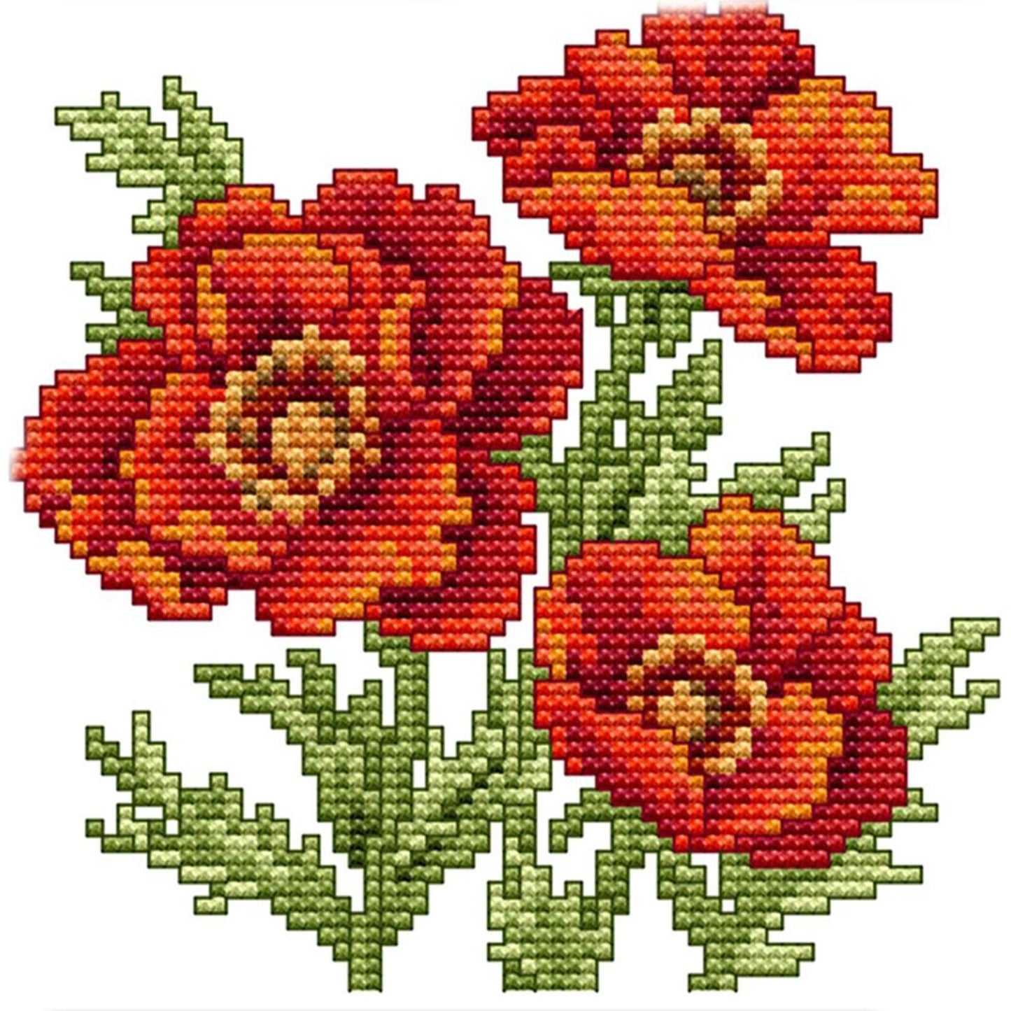 Flower Of Happiness - Partial 14CT Stamped Cross Stitch 17x17CM - Joy Sunday Backstitch